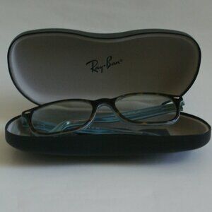 USED Ray Ban Optical RB5375 Polished Havana On Light Blue